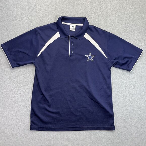 Dallas Cowboys Authentic Apparel Polo Shirt Mens Medium M Blue Star NFL Football - Picture 2 of 7